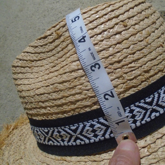 TARGET Fringe Trim Raffia Ribbon Banded Sun Hat - Picture 8 of 11